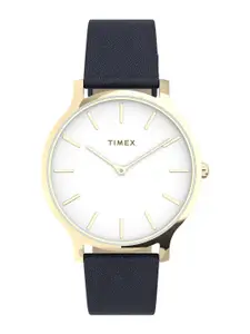 Timex Trend Women White Brass Dial & Blue Straps Analogue Watch TW2V04900AP