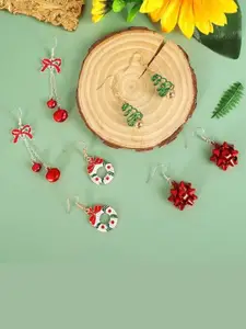 EL REGALO Set Of 4 Christmas Theme Contemporary Drop Earrings