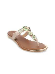 Mochi Embellished T- Strap Flats