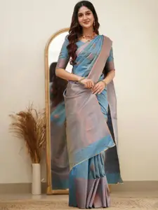 DIVASTRI Blue Pure Silk Kanjeevaram Saree