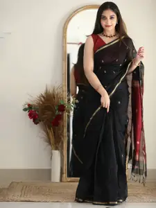 DIVASTRI Maroon Pure Silk Kanjeevaram Saree