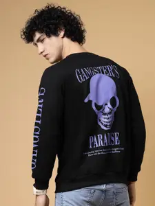 Rigo Graphic Printed Fleece Oversized Pullover Sweatshirt