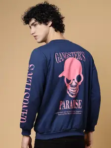 Rigo Men Printed Oversized Fleece Pullover Sweatshirt