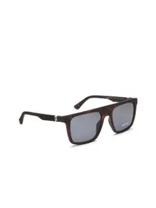 Police Men Grey Lens & Brown Square Sunglasses with UV Protected Lens