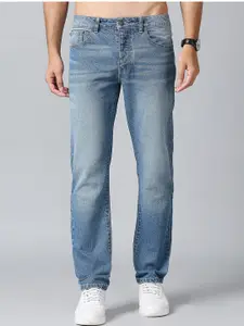 Roadster Men Blue Mid Rise Straight-Fit Clean Look Light Fade Cotton Jeans