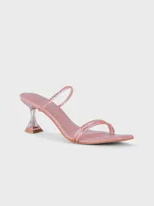 20Dresses Pink Double Strap Embellished Party Block Heels