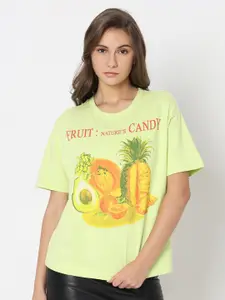 Vero Moda Graphic Printed Round Neck Short Sleeves Cotton Regular T-shirt