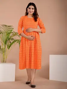 BAESD Ethnic Motifs Printed Gathered Anarkali Maternity Ethnic Dress