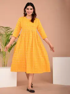 BAESD Ethnic Motifs Printed Gathered Anarkali Maternity Ethnic Dress