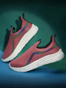 IMPAKTO Women Peach-Coloured Mesh Running Shoes