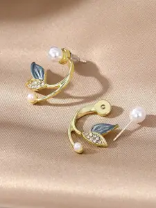 VAGHBHATT Gold-Plated Floral Studs Earrings