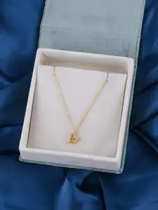 DressBerry Gold-Plated Stone-Studded Pendant with Chain