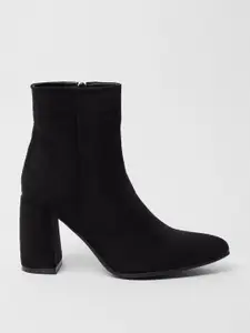 DOROTHY PERKINS Women Mid-Top Velvet Finish Block Heel Boots