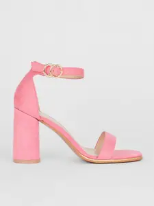 DOROTHY PERKINS Mid-Top Wide Fit Velvet Finish Block Heels