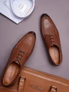 LOUIS STITCH Men Russet Tan Formal Lace Up Derby Shoes