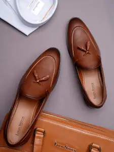 LOUIS STITCH Men Russet Tan Formal Slip-On Tassel Mocassin Shoes