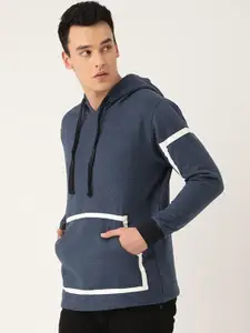 HARBOR N BAY Colourblocked Pullover Fleece Hooded Sweatshirt