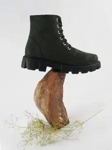 Try Me Women Mid Top Suede Platform-Heeled Regular Boots