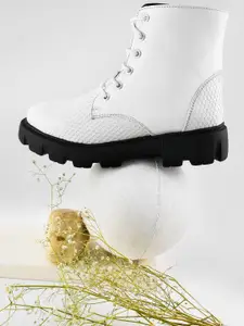 Try Me Women Mid Top Textured Platform -Heeled Regular Boots