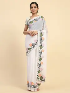 Vastrasky Global Floral Embroidered Saree