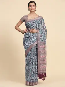 Vastrasky Global Multicoloured Embellished Embroidered Silk Cotton Saree