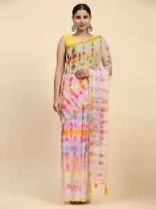 Vastrasky Global Multicoloured Embellished Embroidered Organza Saree