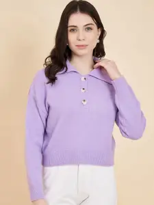 BROOWL Shirt Collar Woollen Pullover Sweater