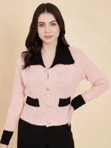 BROOWL Women Pink Woollen Pullover