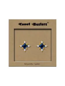 Comet Busters Stone Studded Contemporary Reusable Non Piercing Ear Stickers Studs Earrings