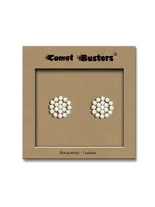 Comet Busters Stone Studded Contemporary Reusable Non Piercing Ear Stickers Studs Earrings