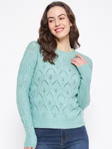 Madame Self Design Cable Knit Acrylic Pullover