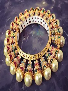 Runjhun Gold-Plated Stone-Studded Bangle
