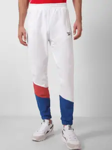 Reebok Men Colourblocked Regular Fit Mid-Rise Track Pants