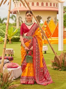 elora Ethnic Motifs Printed Silk Cotton Designer Patola Saree