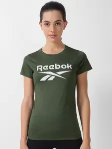 Reebok Brand Logo Printed Slim-Fit T-Shirt