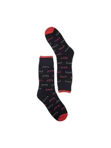 The Tie Hub Men Specs Patterned CCalf-Length Socks