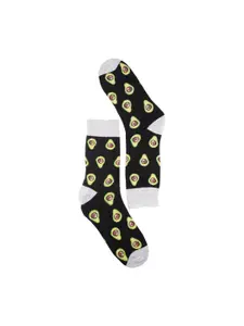 The Tie Hub Patterned Combed Cotton Calf-Length Socks