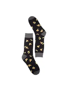 The Tie Hub Men Bananas Patterned Calf-Length Socks