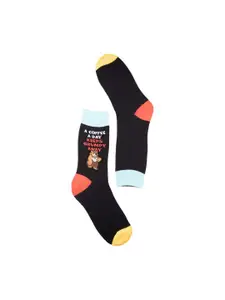The Tie Hub Men Patterned Combed Cotton Calf-Length Socks