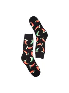 The Tie Hub Men Patterned Combed Cotton Calf-Length Socks