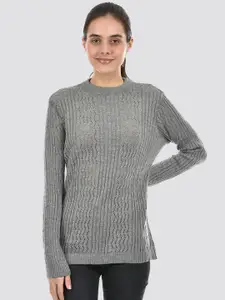 American Eye Cable Knit Self Design Acrylic Pullover Sweater
