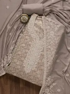 Koskii Floral Embroidered Velvet Unstitched Dress Material