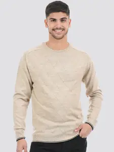 PORTOBELLO Argyle Self Design Pullover Sweater
