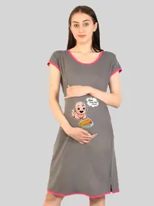 SillyBoom Graphic Printed Maternity T-Shirt Nightdress