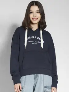 AMERICAN EAGLE OUTFITTERS Typography Printed Hooded Pullover Sweatshirt