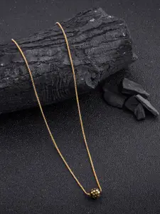 DressBerry Gold Plated Round Shape Pendant & Chain