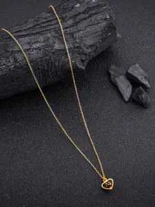 DressBerry Gold Plated Heart Shape Pendant & Chain