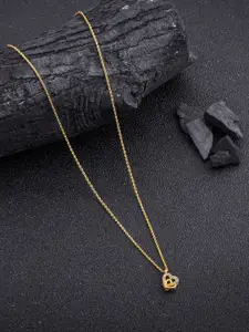 DressBerry Gold Plated Stones Studded  Heart Shape Pendant & Chain