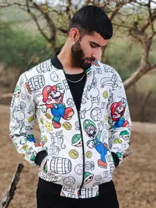 Tistabene Super Mario Printed Lightweight Velvet Bomber Jacket