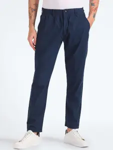 Flying Machine Men Mid-Rise Tapered Fit Pure Cotton Trousers